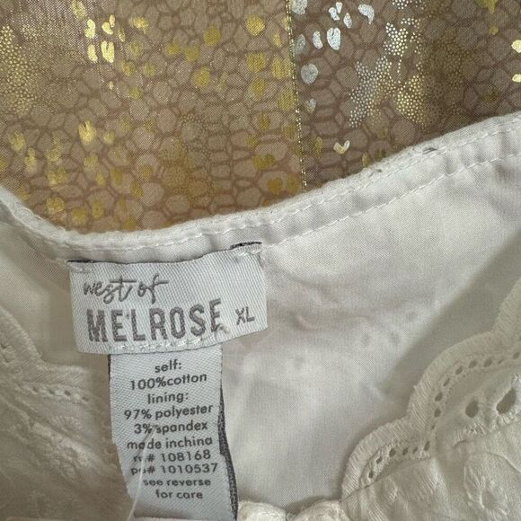 West of Melrose White Eyelet Lace Up Corset Top XL NWT - Picture 5 of 10